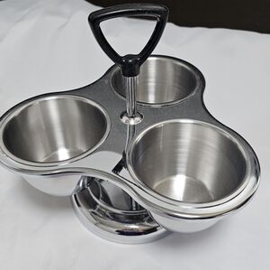 Vintage MTM Bloomfield Stainless Steel Trio Relish Dish Tray